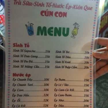 Thực đơn- Cafe Trà Sữa Cún Con