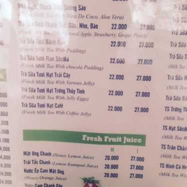 Thực đơn- Cafe Trà Sữa Cuộc Sống Dễ Dàng - Bùi Thị Xuân