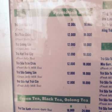 Thực đơn- Cafe Trà Sữa Cuộc Sống Dễ Dàng - Bùi Thị Xuân