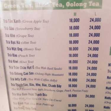 Thực đơn- Cafe Trà Sữa Cuộc Sống Dễ Dàng - Bùi Thị Xuân