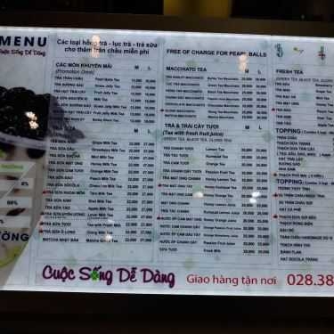 Thực đơn- Cafe Trà Sữa Cuộc Sống Dễ Dàng - Bùi Thị Xuân