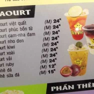 Thực đơn- Cafe Trà Sữa Da Vic - Minh Phụng