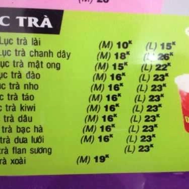 Thực đơn- Cafe Trà Sữa Da Vic - Minh Phụng