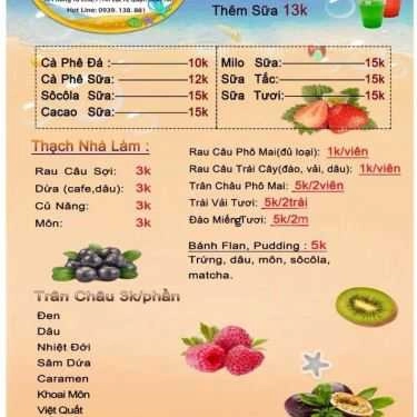Thực đơn- Cafe Trà Sữa Di Di