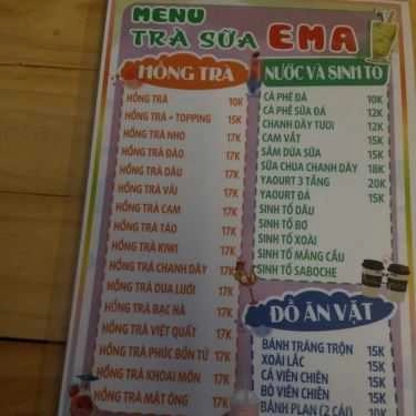 Thực đơn- Cafe Trà Sữa Ema