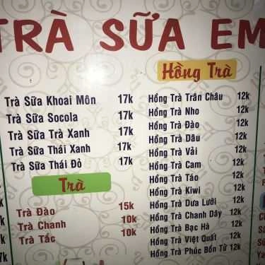 Thực đơn- Cafe Trà Sữa EMA - Tô Vĩnh Diện