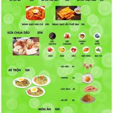 Thực đơn- Cafe Trà Sữa F & A
