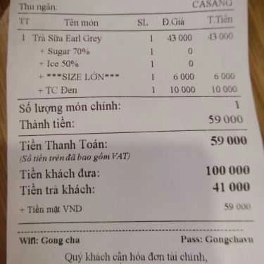 Tổng hợp- Cafe Trà Sữa Gong Cha - 貢茶 - Vinhomes Central Park