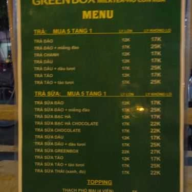 Thực đơn- Ăn vặt Trà Sữa Greenbox - Hồ Con Rùa