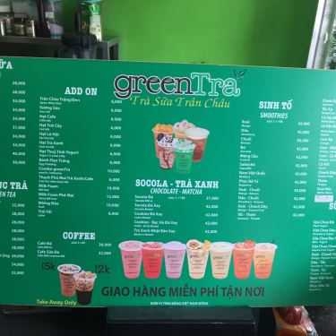 Thực đơn- Cafe Trà Sữa GreenTra