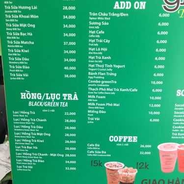 Thực đơn- Cafe Trà Sữa GreenTra