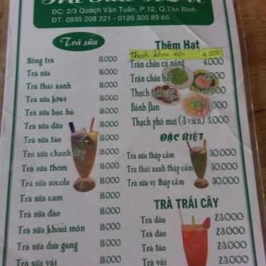 Thực đơn- Cafe Trà Sữa H2U