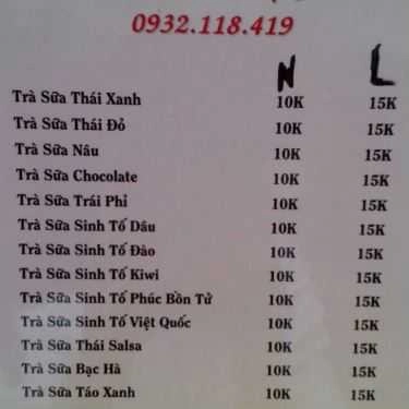 Thực đơn- Ăn vặt Trà Sữa Hai Mẹ Con