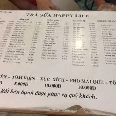 Thực đơn- Ăn vặt Trà Sữa Happy Life - Phan Văn Trị