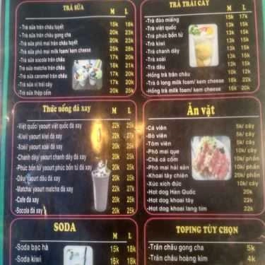 Thực đơn- Cafe Trà Sữa Helen