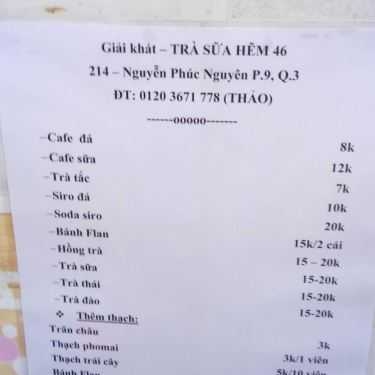 Tổng hợp- Cafe Trà Sữa Hẻm 46