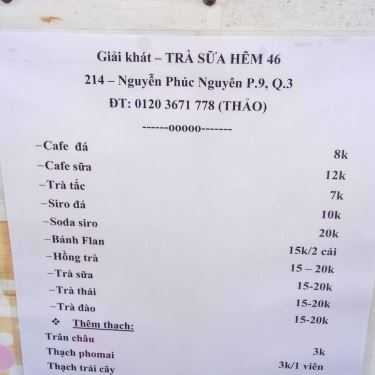 Tổng hợp- Cafe Trà Sữa Hẻm 46