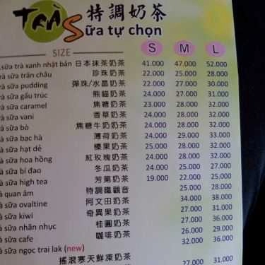 Thực đơn- Cafe Trà Sữa High Tea - Trần Huy Liệu