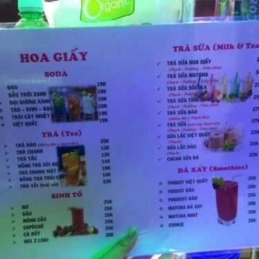 Thực đơn- Cafe Trà Sữa Hoa Giấy