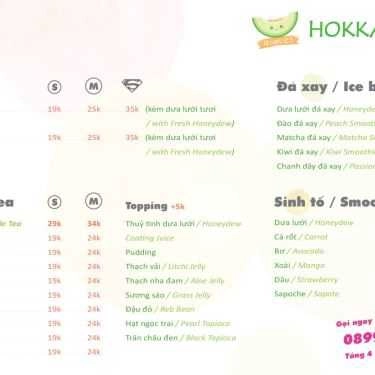 Thực đơn- Cafe Trà Sữa & Kem Hokkaido Square - Pearl Plaza