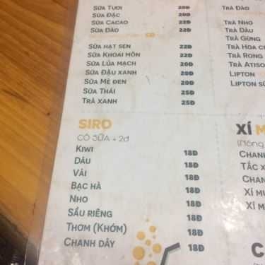 Thực đơn- Cafe Trà Sữa Khánh Trang 2 - Đường Số 24