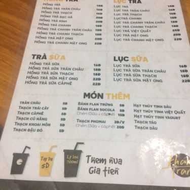 Thực đơn- Cafe Trà Sữa Khánh Trang 2 - Đường Số 24