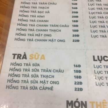 Thực đơn- Cafe Trà Sữa Khánh Trang 2 - Đường Số 24