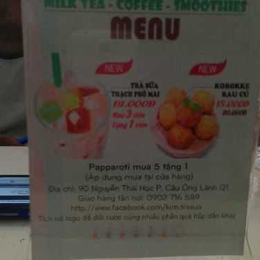 Thực đơn- Cafe Trà Sữa Kim - Nguyễn Thái Học