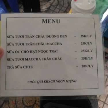 Thực đơn- Ăn vặt Trà Sữa Kute