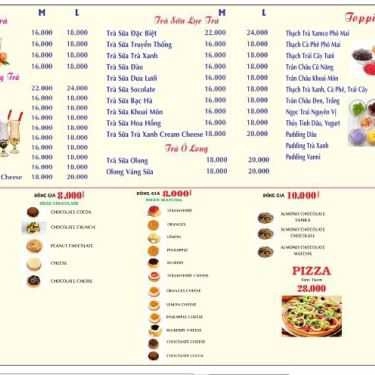 Thực đơn- Cafe Trà Sữa Lá Trà