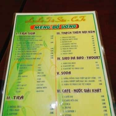Thực đơn- Cafe Trà Sữa LaLa