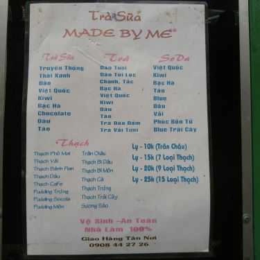Thực đơn- Ăn vặt Trà Sữa Made By Me