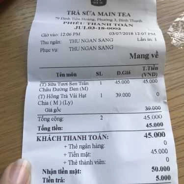 Tổng hợp- Cafe Trà Sữa Main Tea