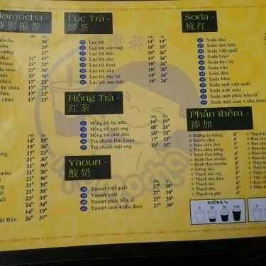 Thực đơn- Cafe Trà Sữa Momocha