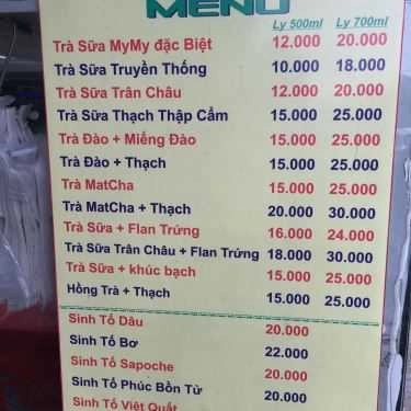 Thực đơn- Ăn vặt Trà Sữa Nhà Làm - Đường D9
