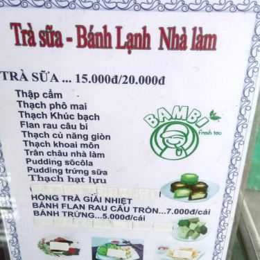 Thực đơn- Cafe Trà Sữa Nhà Làm Bambi