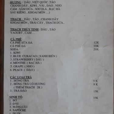 Thực đơn- Cafe Lolipop - Trà Sữa & Sinh Tố