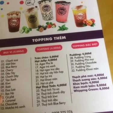 Thực đơn- Cafe Trà sữa Big Cup - Đặng Văn Bi