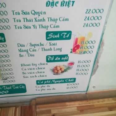 Thực đơn- Cafe Trà Sữa Quyên