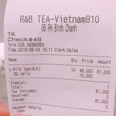 Tổng hợp- Cafe Trà Sữa R&B Tea - Phạm Hùng
