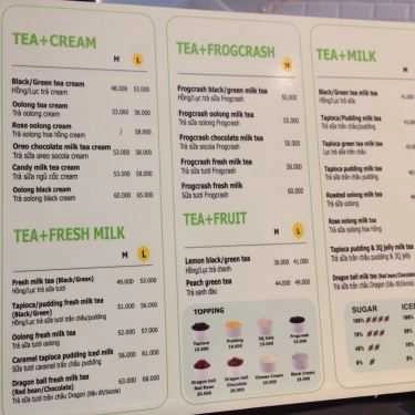 Thực đơn- Cafe Trà Sữa R&B Tea - Quang Trung