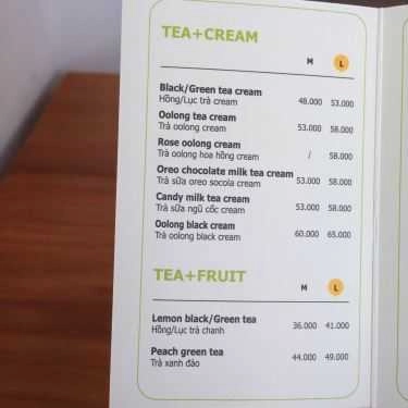 Thực đơn- Cafe Trà Sữa R&B Tea - Quang Trung