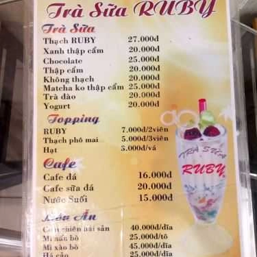 Thực đơn- Ruby - Trà Sữa & Cafe