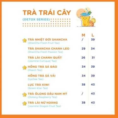 Thực đơn- Cafe Trà Sữa Shancha