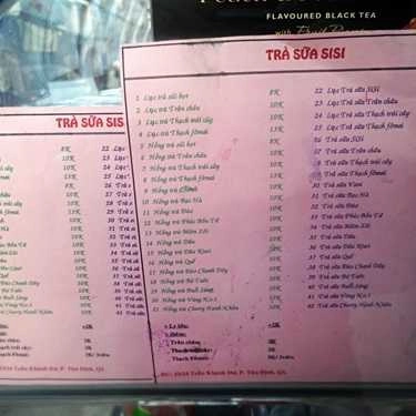 Thực đơn- Ăn vặt Trà Sữa SiSi