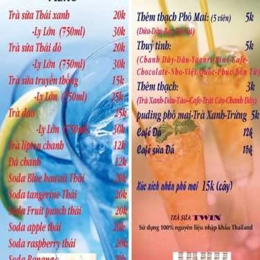 Thực đơn- Ăn vặt Twin - Trà Sữa & Soda Thái