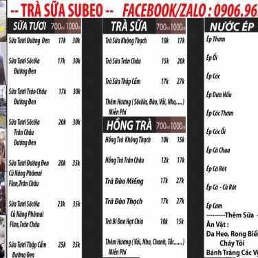 Thực đơn- Ăn vặt Trà Sữa Subeo