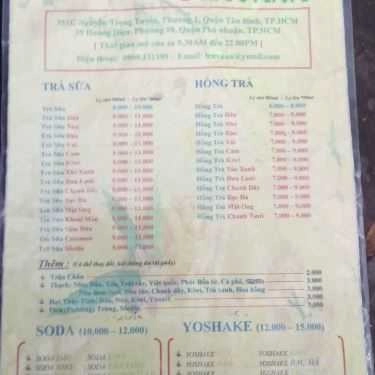 Thực đơn- Cafe Trà Sữa Sun Moon - Đặng Văn Ngữ