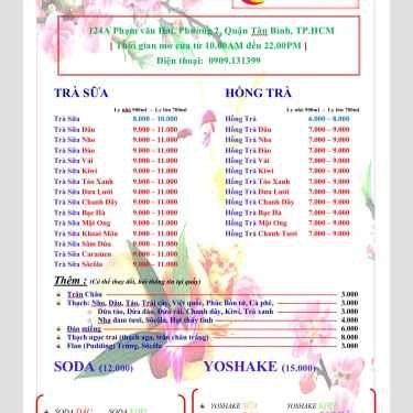 Thực đơn- Ăn vặt Trà Sữa Sun Moon - Toan Fame Milktea