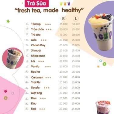Thực đơn- Cafe Trà Sữa Tea Cup - UnionSquare